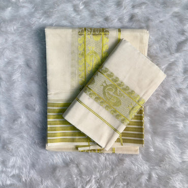 Gold Motif Cotton Mundu