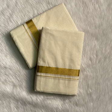 Pure Cotton Veshti with Rich Gold Border