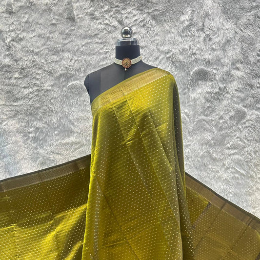Banarasi Butti Soft Silk Olive Green