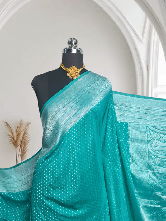 Banarasi Butti Chanderi Silk Pista Green