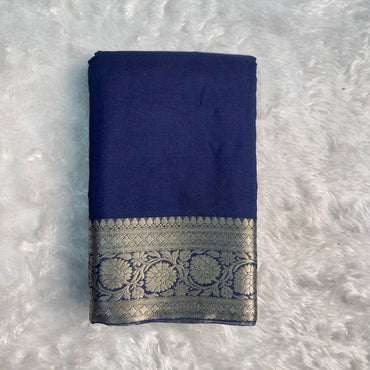 Elegant Banarasi Saree Navy Blue