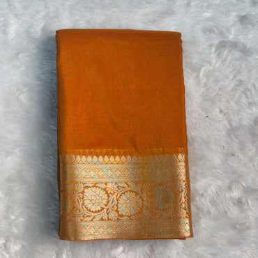 Elegant Banarasi Saree Light Orange