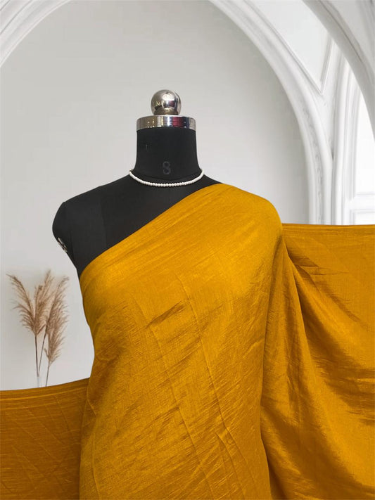 Georgette Plain saree in yellow
