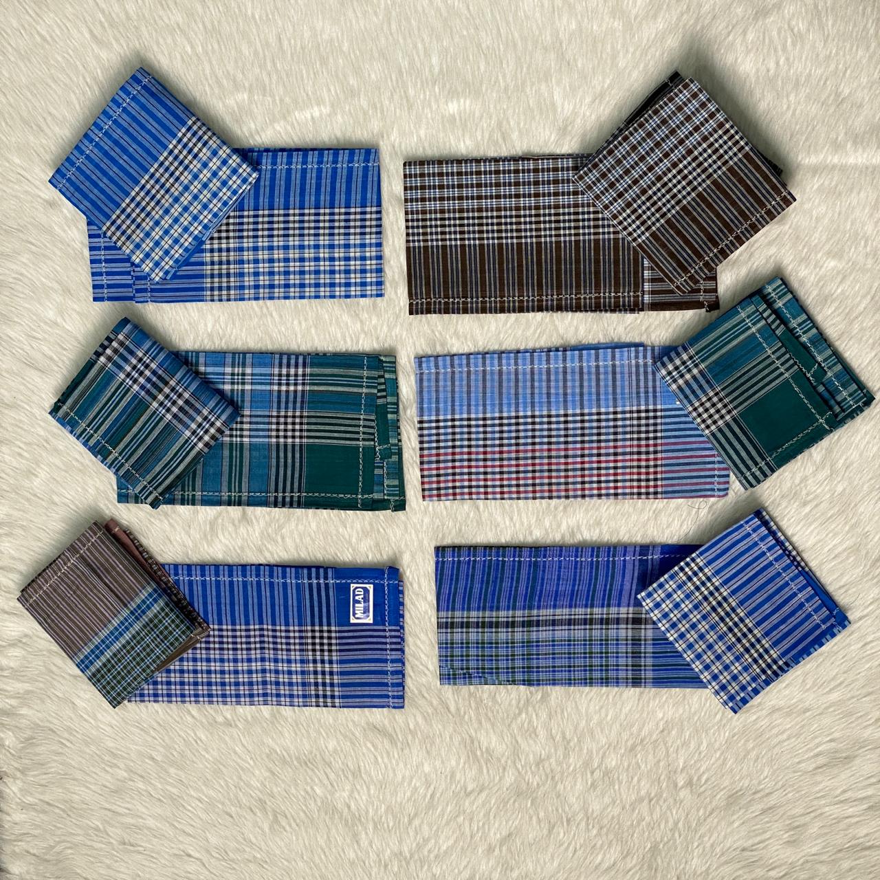 Kerchiefs Checks Dark Colours (6 Piece Set)