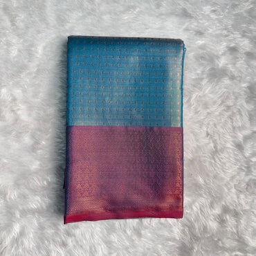 Banarasi Butti Semi Silk Saree Blue