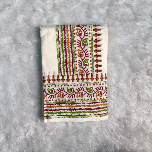 Traditional floral Block Print Set Mundu