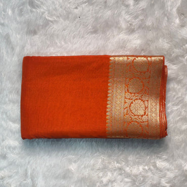 Elegant Banarasi Saree Orange