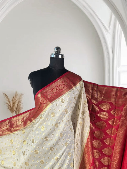 Georgette Banarasi Butti Party Wear Saree Meroon