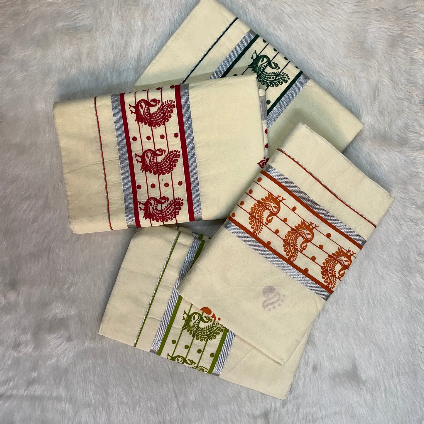 Kerala Saree with Peacock Design