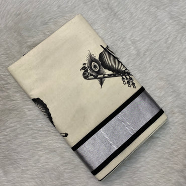 Kerala Saree with Peacock Design Black