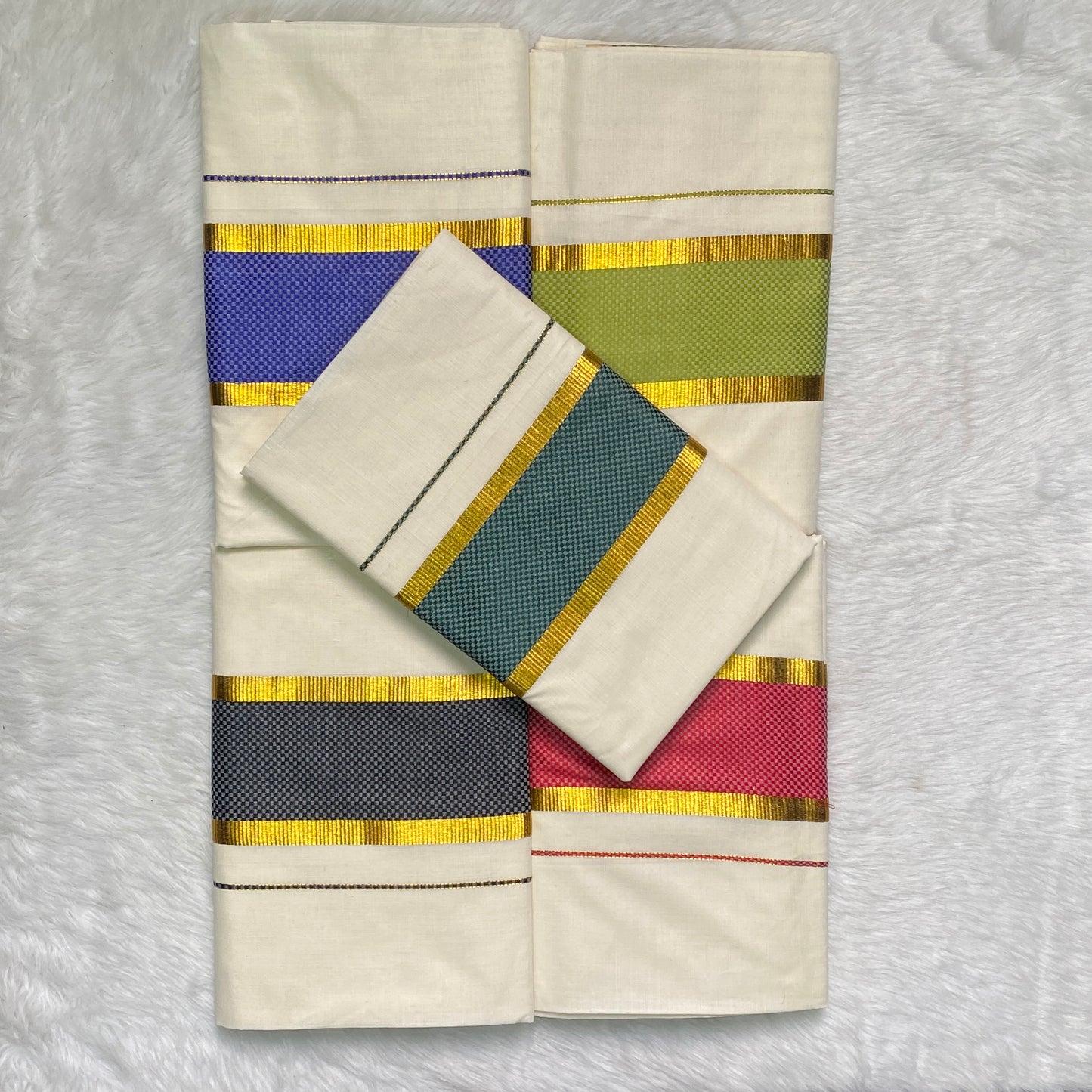 Traditional Kasavu Saree with Gold Zari Border