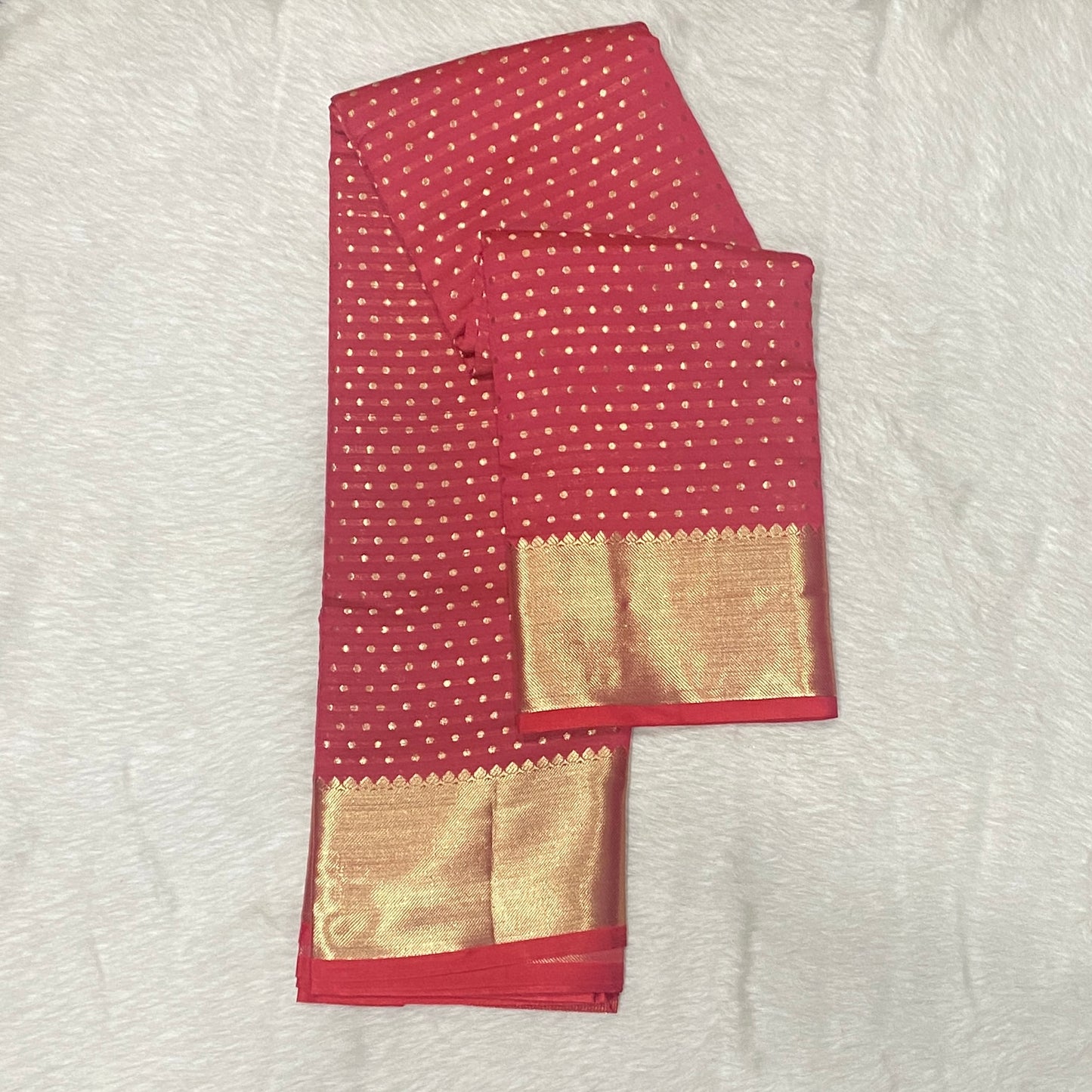 Banarasi Butti Soft Silk with Bavinji Border Red