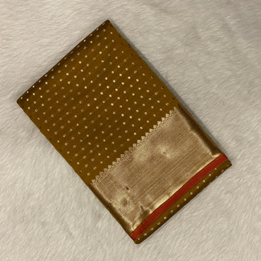 Banarasi Butti Soft Silk with Bavinji Border Mustard