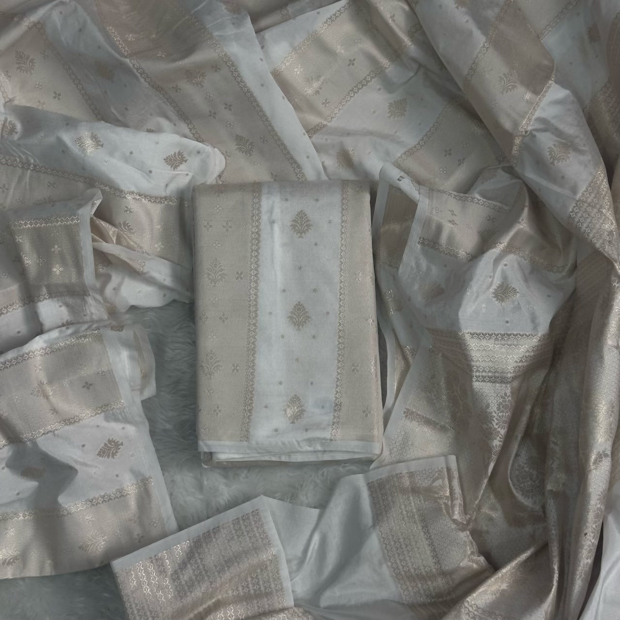 Priyanka Banarasi Silk White