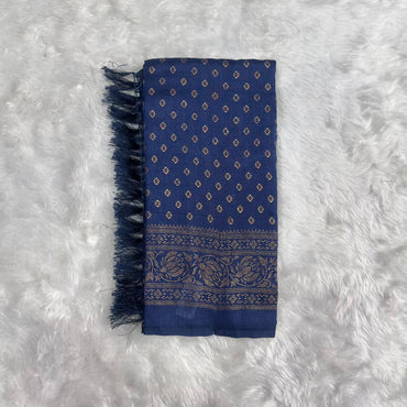Kasmiri Silk Saree Navy Blue Dress Code
