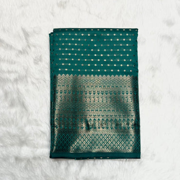 Banarasi Butti Soft Silk Dark Green