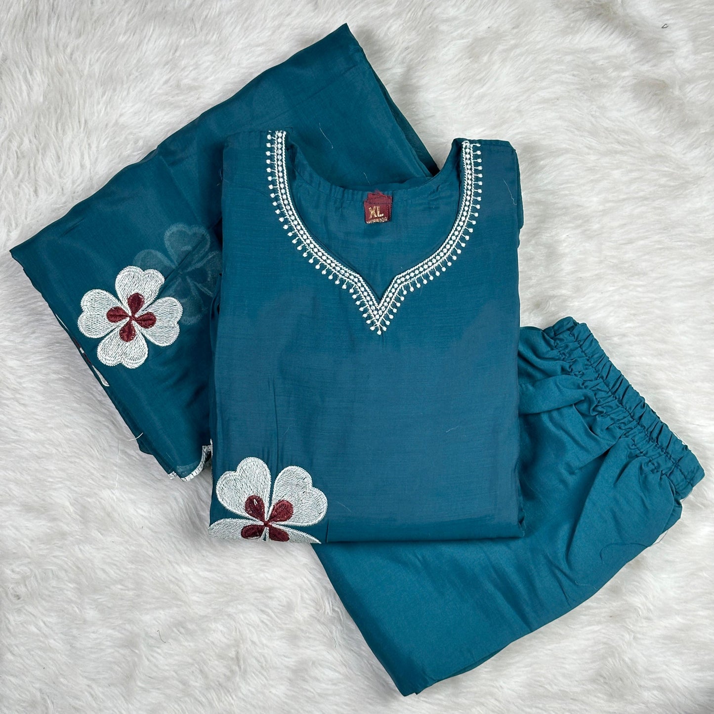 Salwar 3 Piece Set Readymade Salwar Peacock Blue