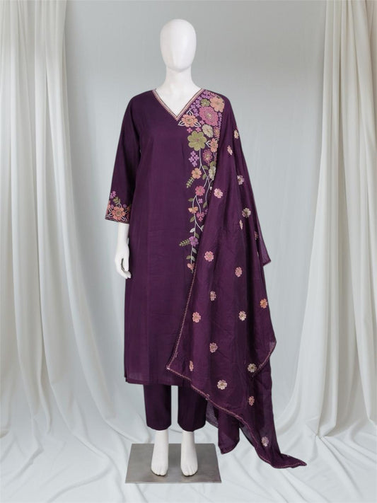 Georgette Floral Printed Kurthi Violet