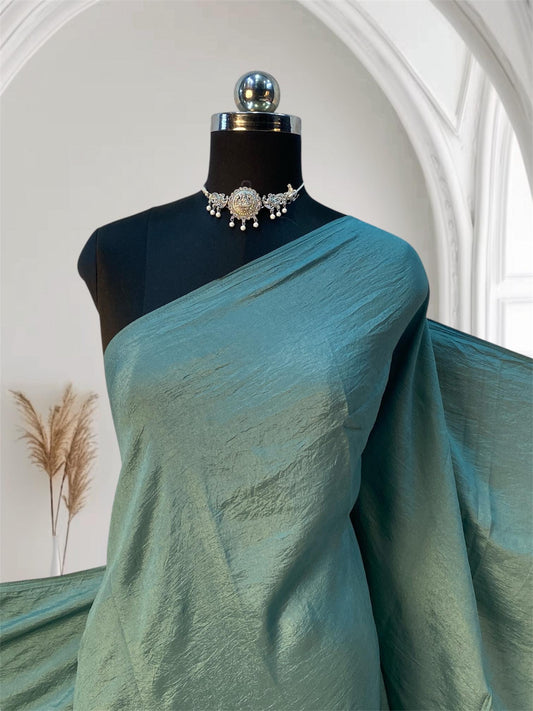Crushed Chiffon Pastel Dress Code Saree Blue