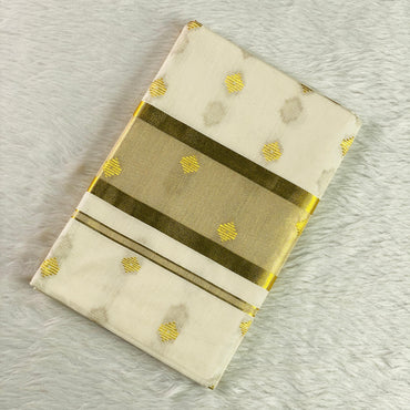 Cotton Jaggad Butta Fancy Kerala Saree