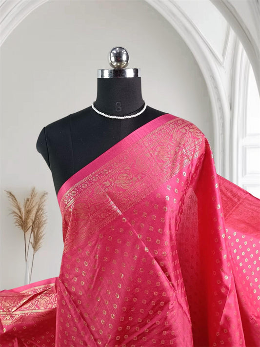 Kashmiri Silk with Floral Design (Dress Code) Pink