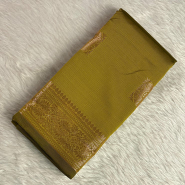 Soft Silk Sareewith Square Design Green