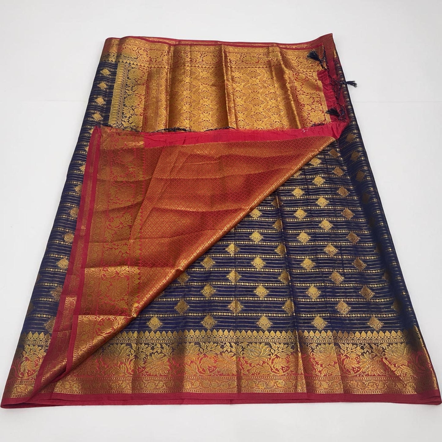 Avya Georette Banarasi Saree Blue