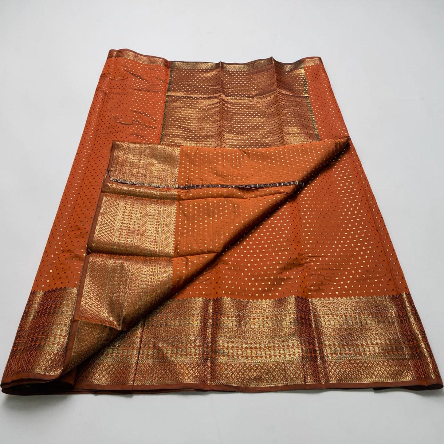 Riya Banarasi Butti Soft silk Saree Brown Dress Code