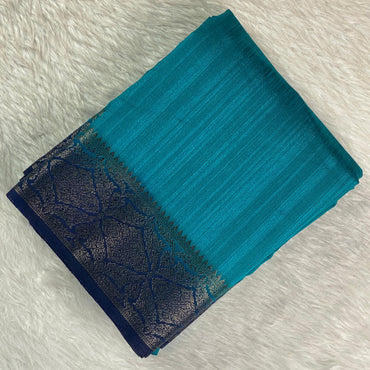 Mayoori Jute Saree in Blue Ocean Glow