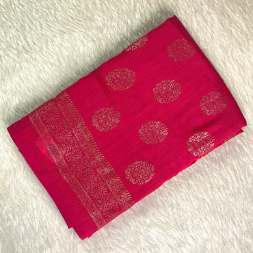 Kashmiri Silk with Floral Design Dark Pink (Dress Code)