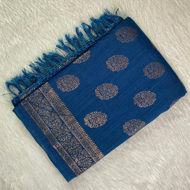 Kashmiri Silk with Floral Design Blue (Dress Code)