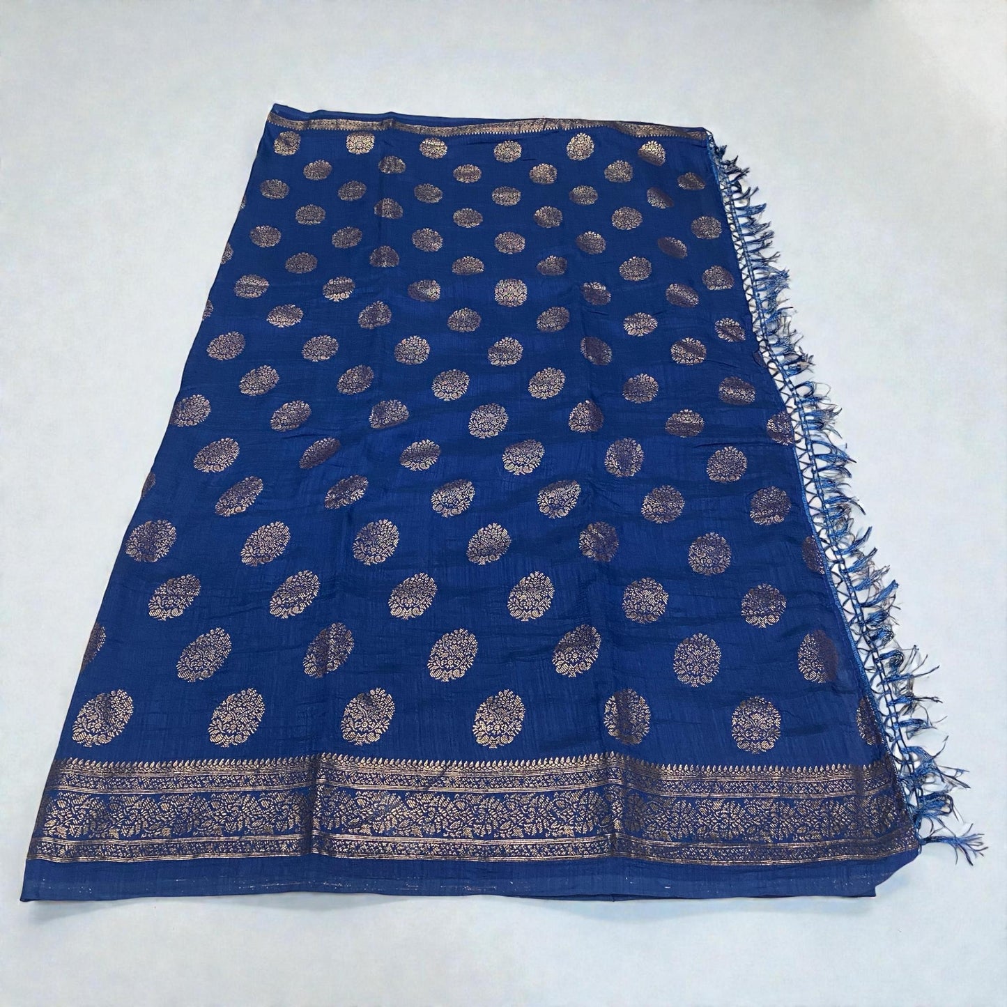 Kashmiri Silk with Floral Design Blue (Dress Code)