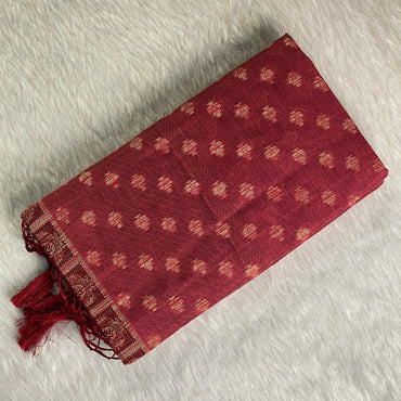 Rajani Floral Butta Cotton Saree Peach (Dress Code)