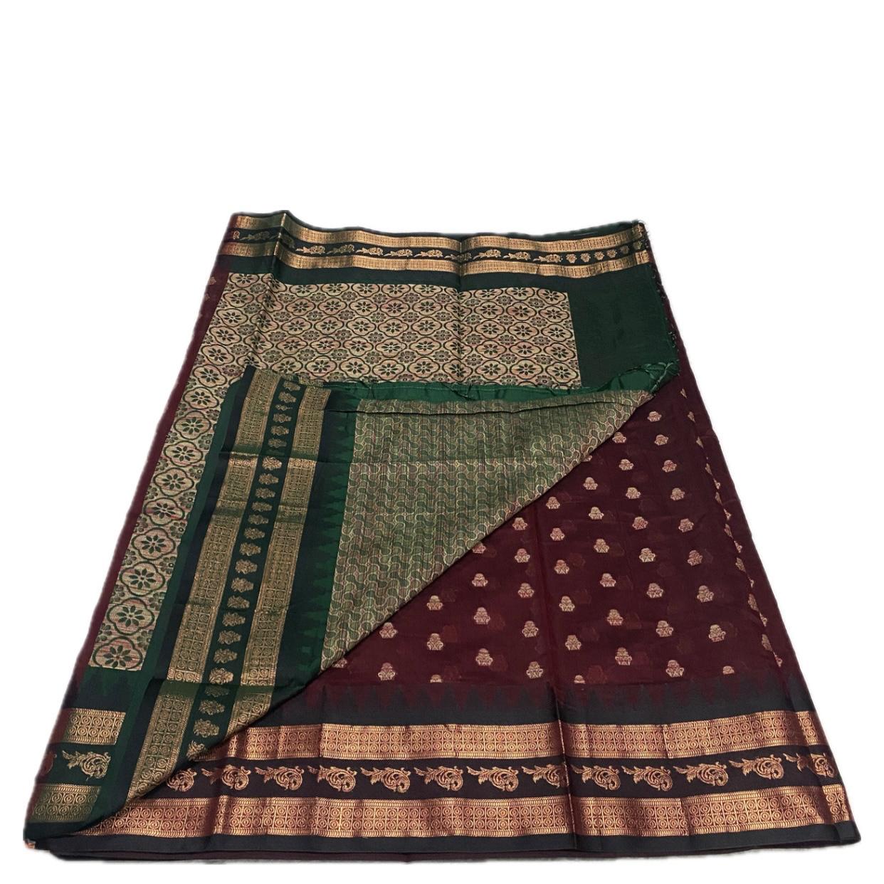 Rajani Floral Butta Cotton Saree Brick Red (Dress Code)