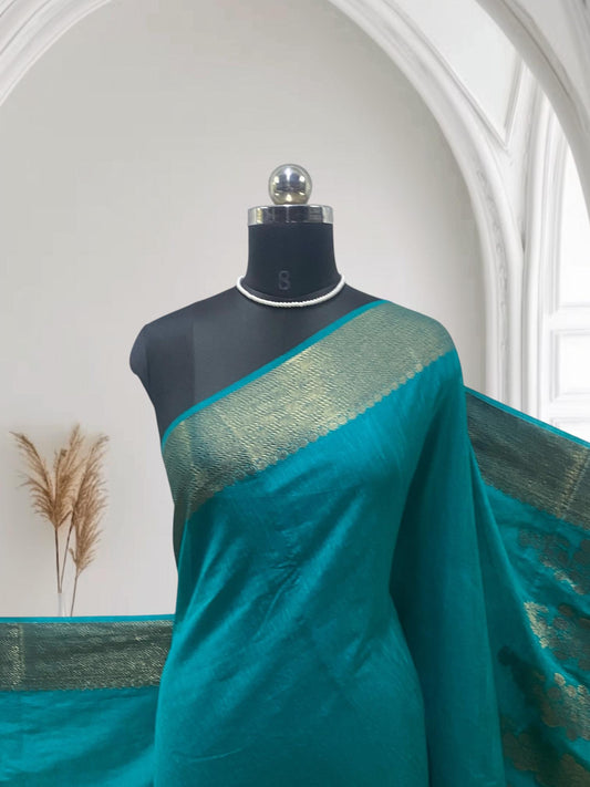 Kavitha Jute Saree Pastel Blue