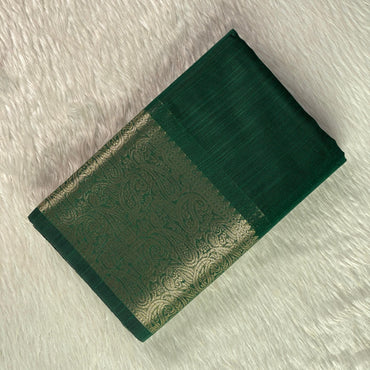 Jaani Semi Linen Saree with Golden Kasavu