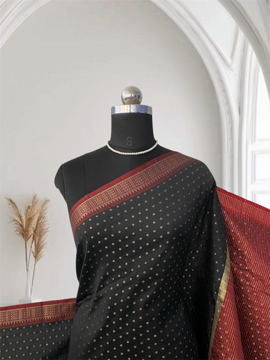 Priya Banarasi Butti Silk Saree Black