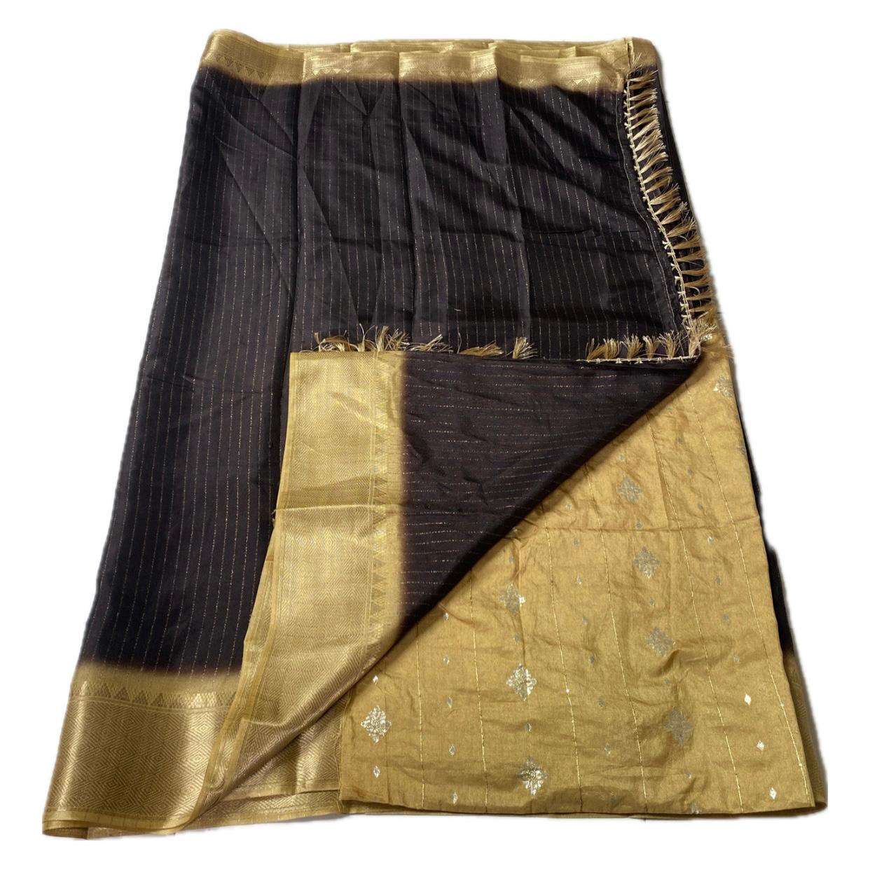Monalisa Georgette and Light weight Saree Black