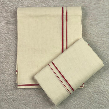 Puliyilakkara Set Mund Red Kara