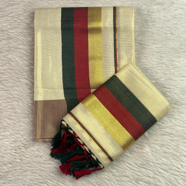 Kadali Royale Tissue Kasavu Saree