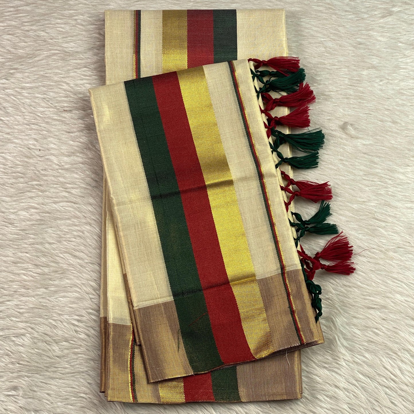 Kadali Royale Tissue Kasavu Saree