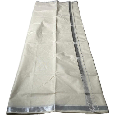 Royal Silver Border Traditional Dhoti