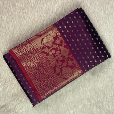 Priya Banarasi Butti Silk Saree Purple