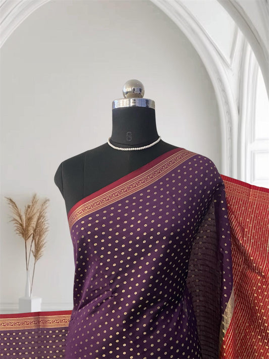 Priya Banarasi Butti Silk Saree Purple