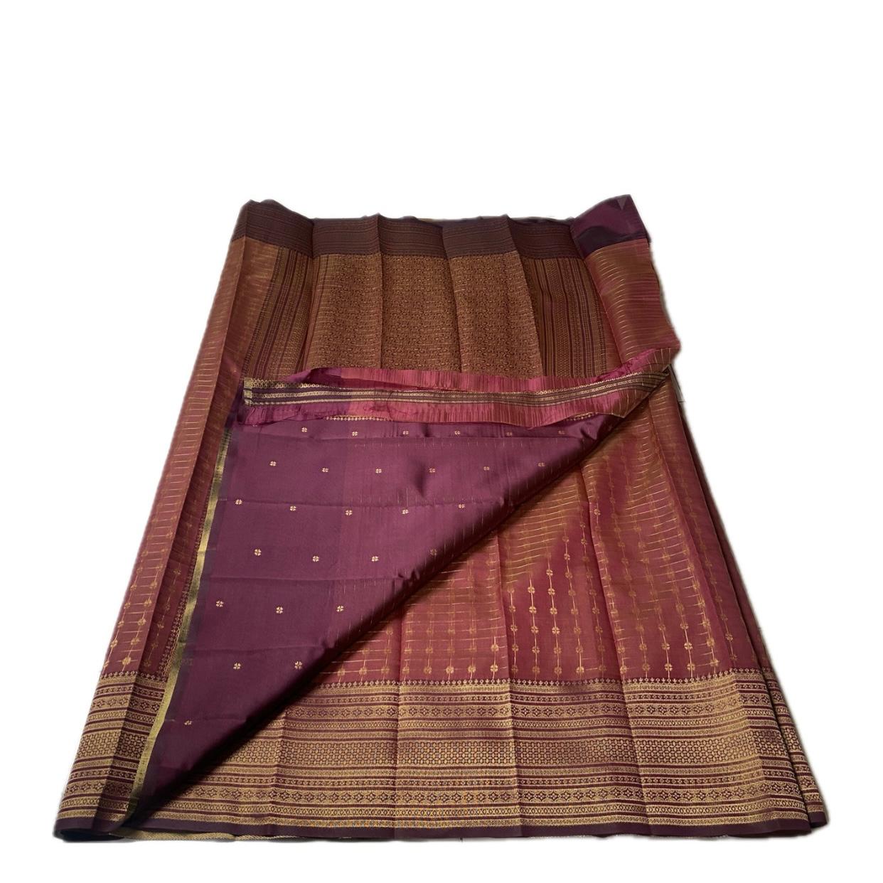 Zayna Brown with Golden Floral Kasavu