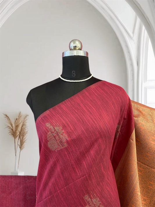 Shanmathi Floral Saree Red