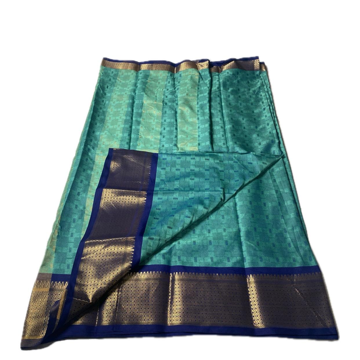 Veena Green Cotton Saree