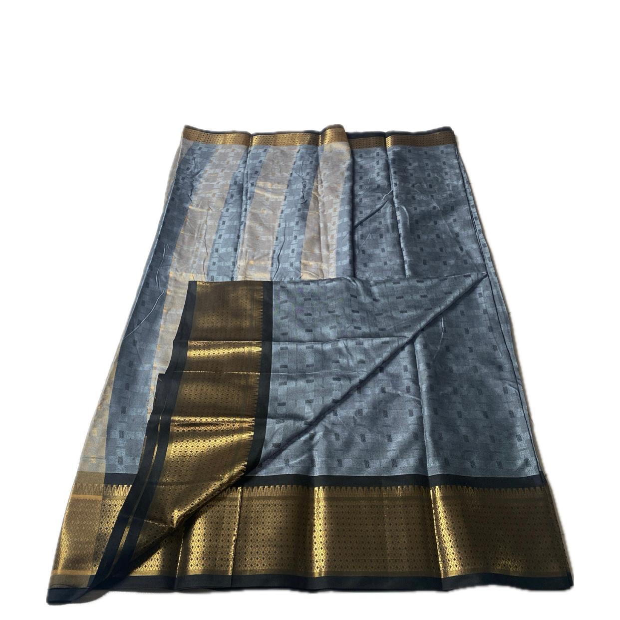 Veena Grey Cotton Saree