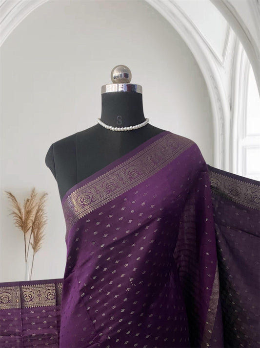 Malavika Soft Silk Saree in Violet