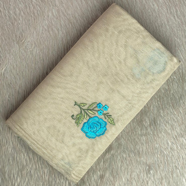 Megha blue Floral Tissue Linen Saree